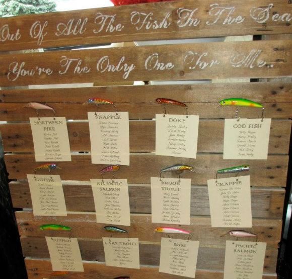 Unique seating chart using a fishing theme - Today's Bride