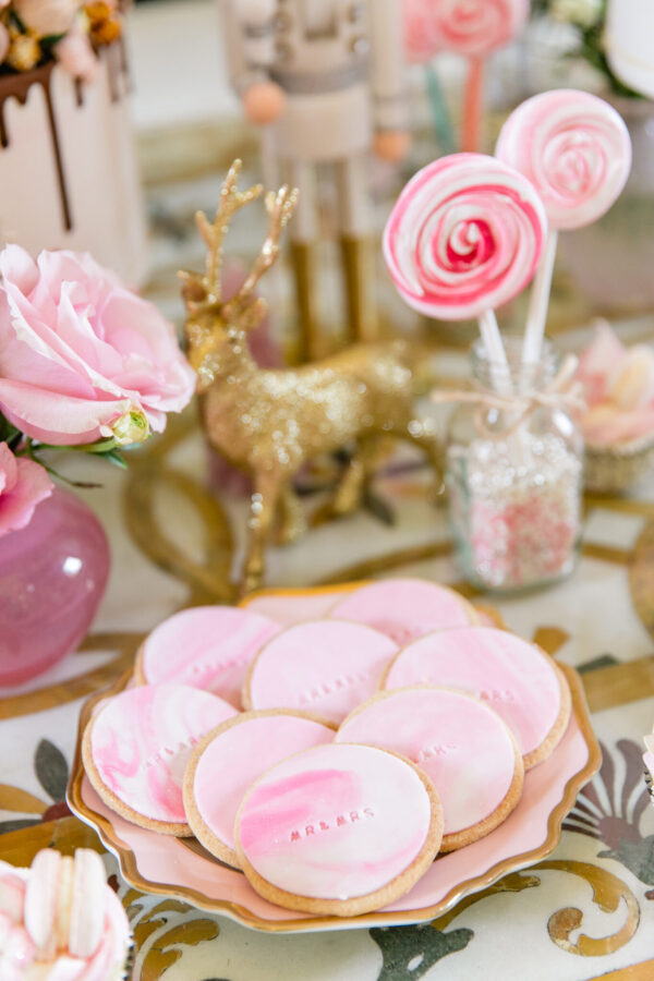 pink wedding candy bar