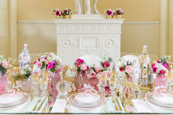 pink wedding main table