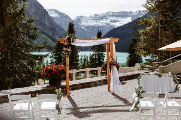 beautiful intimate elopement wedding Fairmont Chateau Lake Louise, Alberta