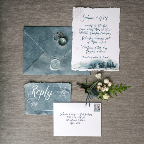 winter wedding inspo invitations