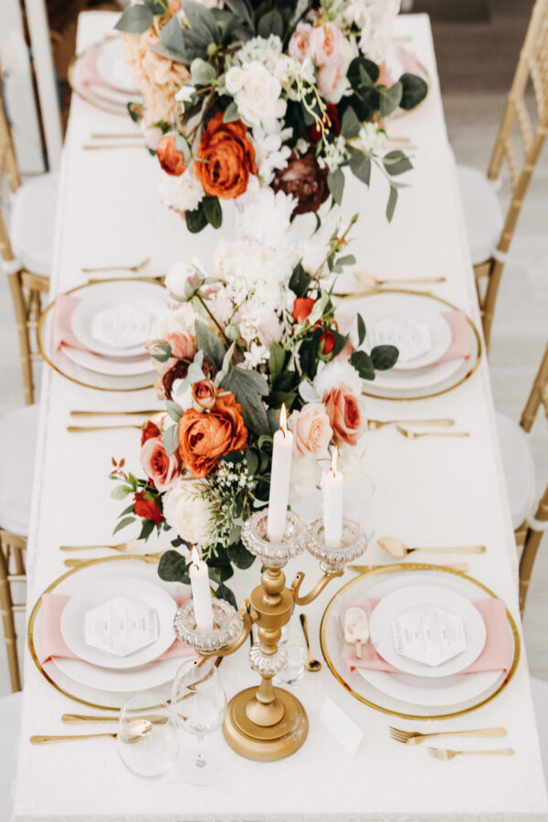 garden-themed wedding main table