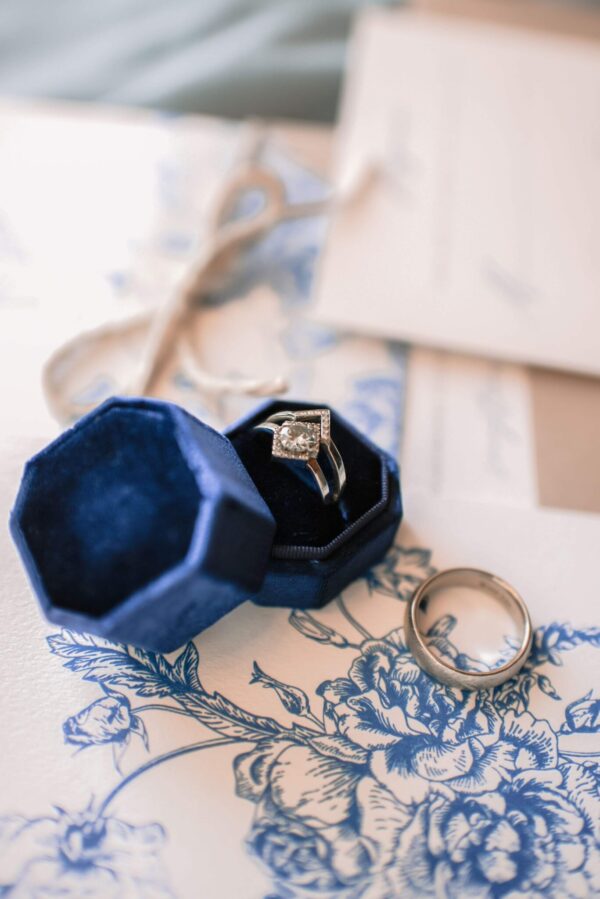 wedding something blue wedding invitations and blue ring box