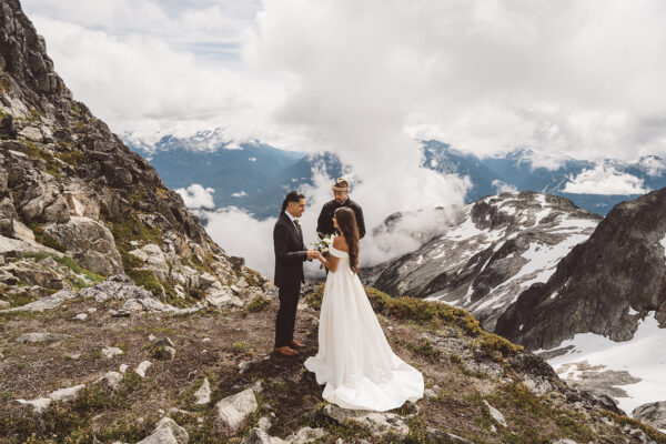 mountaintop bride and groom