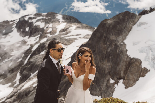mountain wedding bride and groom