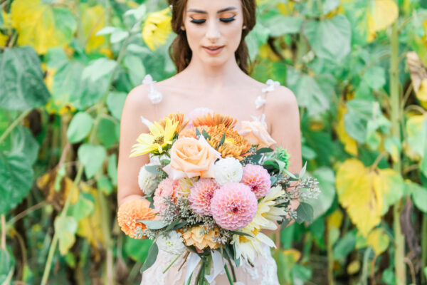 a bride among the blooms
