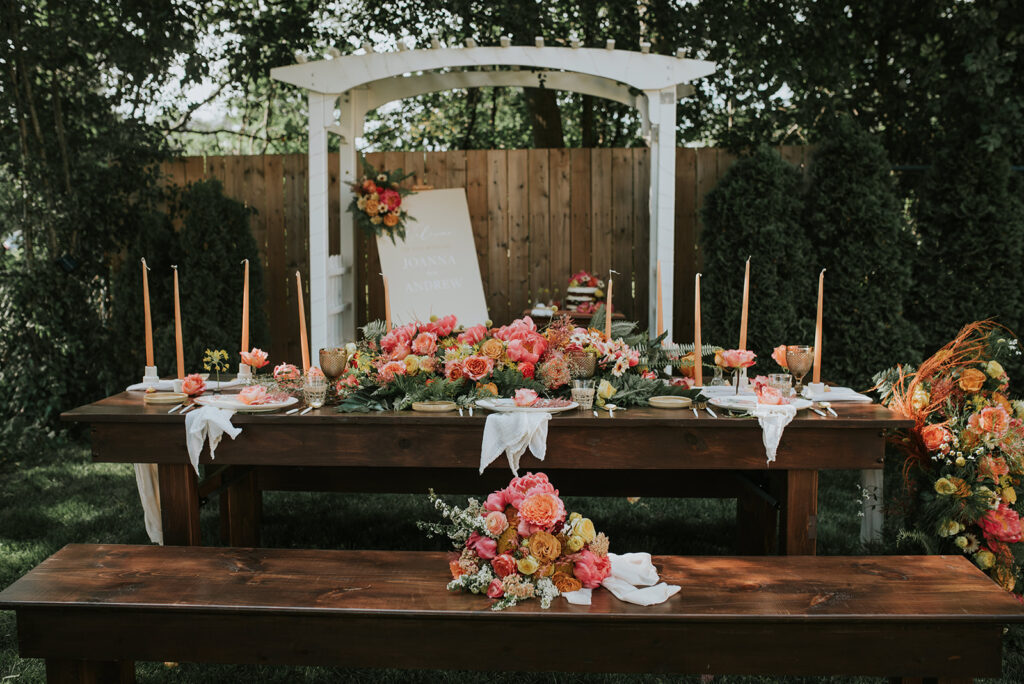 beautiful backyard wedding reception and ceremony