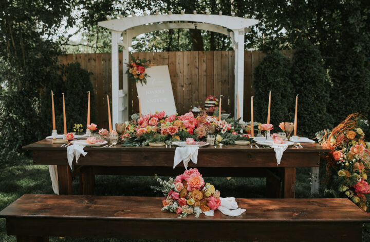 beautiful backyard wedding reception and ceremony