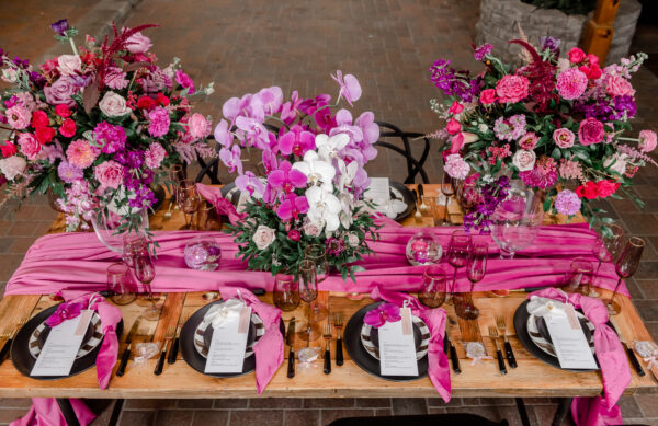 pink wedding orchid flowers inspo