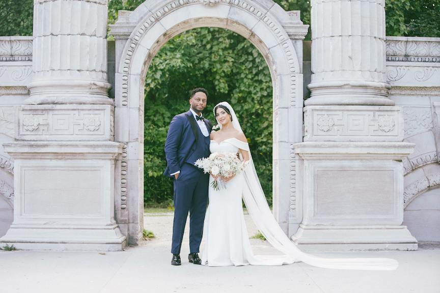 Sarah and Mo wedding portrait at The Guild Inn Estate, Scarborough, Ont.