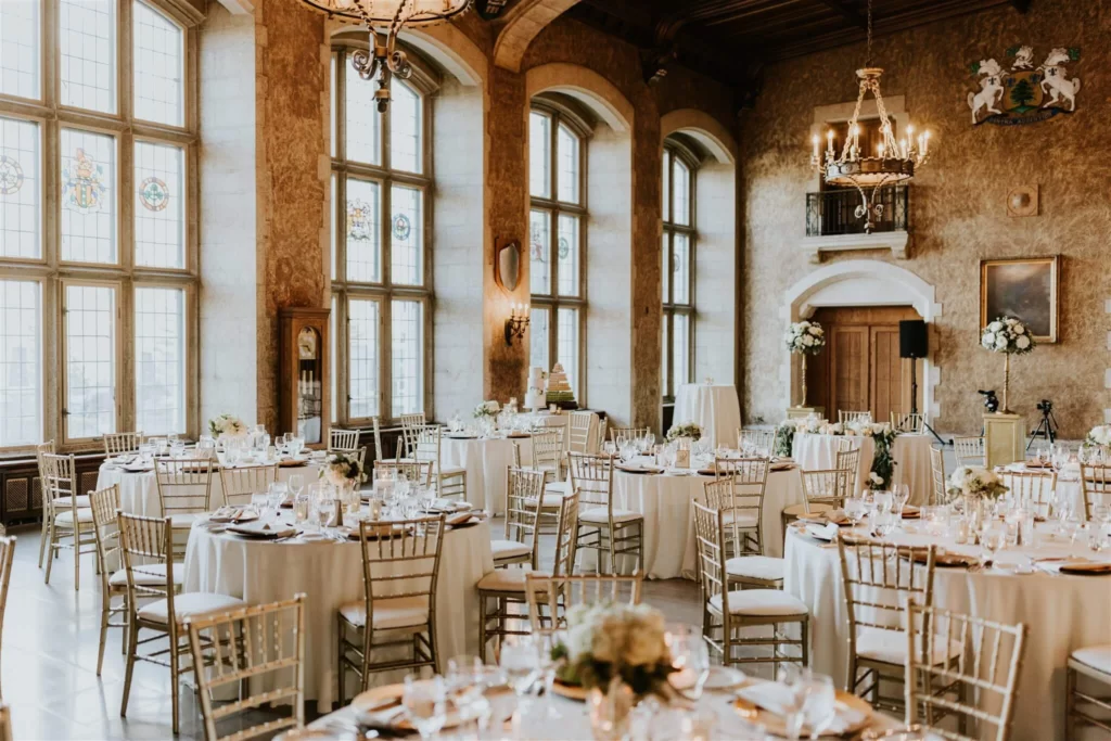 Luxury wedding reception at Banff Springs Hotel