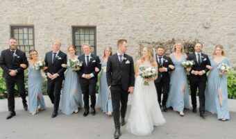Bridal party portrait at Elora Mill Hotel