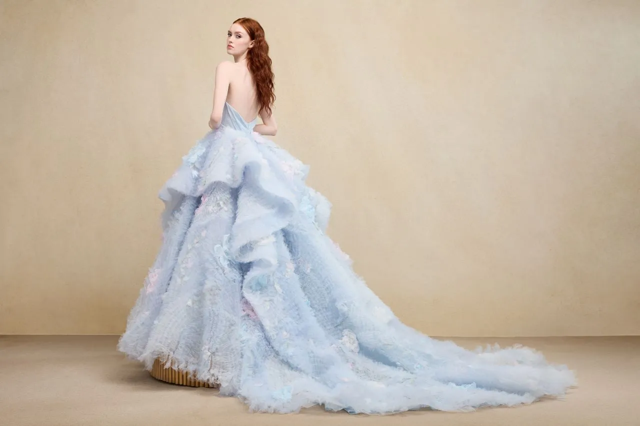 Pastel blue store evening gown