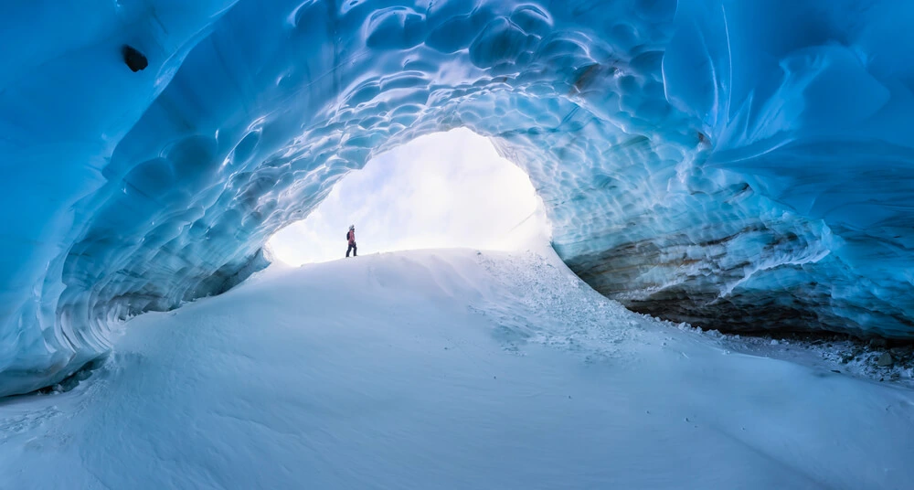 Beautiful underground photo Whistler ice cave adventurous wedding location