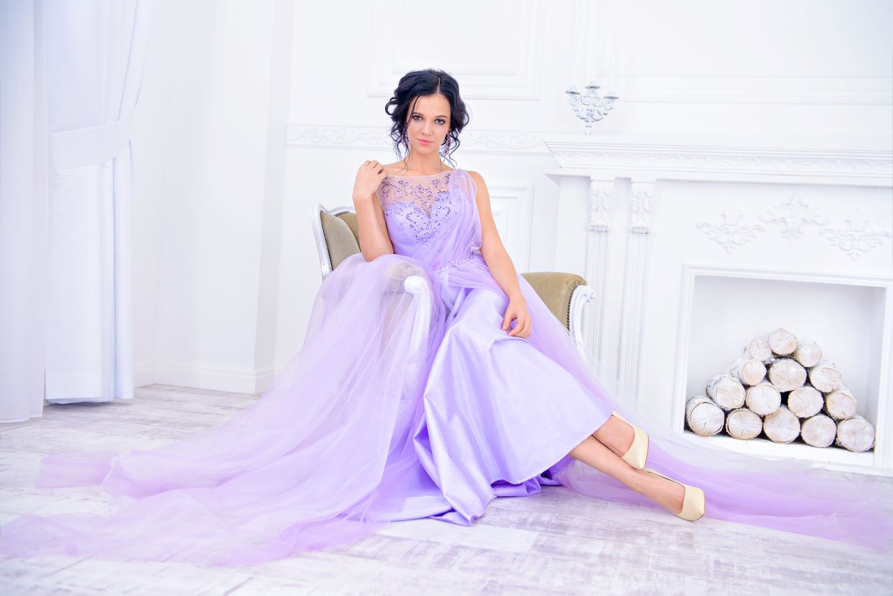 Pale purple outlet wedding dress