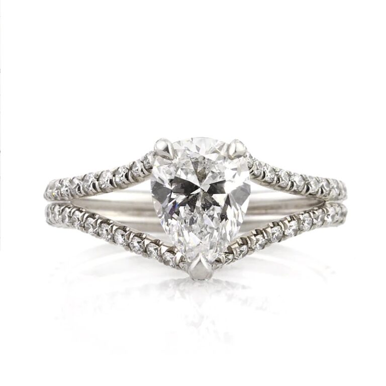 Beyond Tradition A Sneak Peek At 2024 S Engagement Ring Trends Today   Markbroumand.com 198ct Pear Shaped Diamond Engagement Ring 768x768 