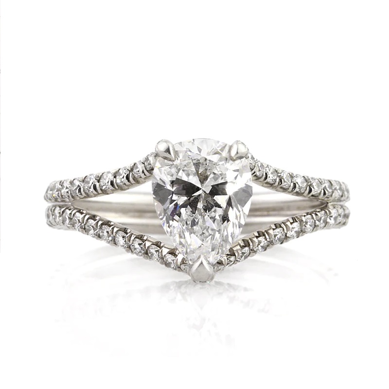 Markbroumand.com 198ct Pear Shaped Diamond Engagement Ring 