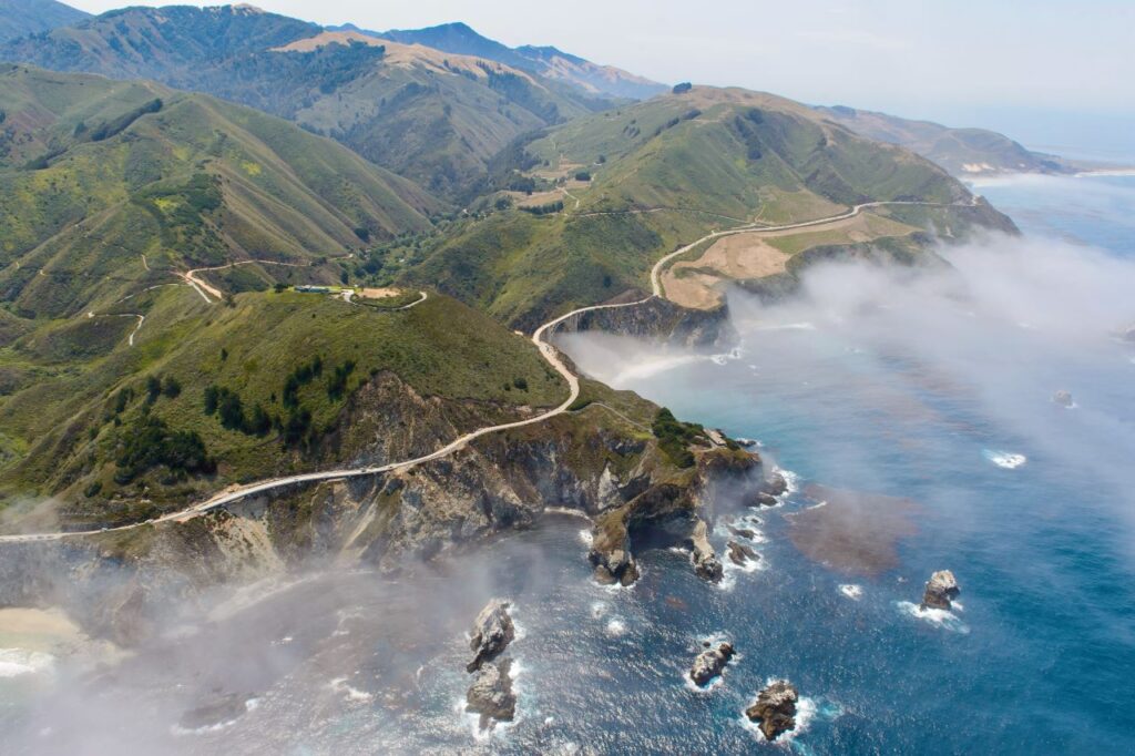 stunning aerial view of Big Sur Coastline 