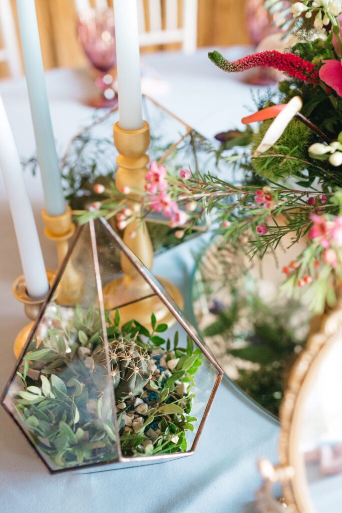 DIY wedding centrepiece florarium