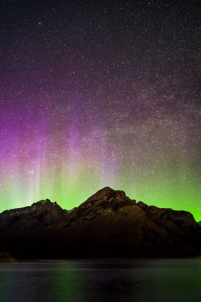 Northern lights over Banff Canada