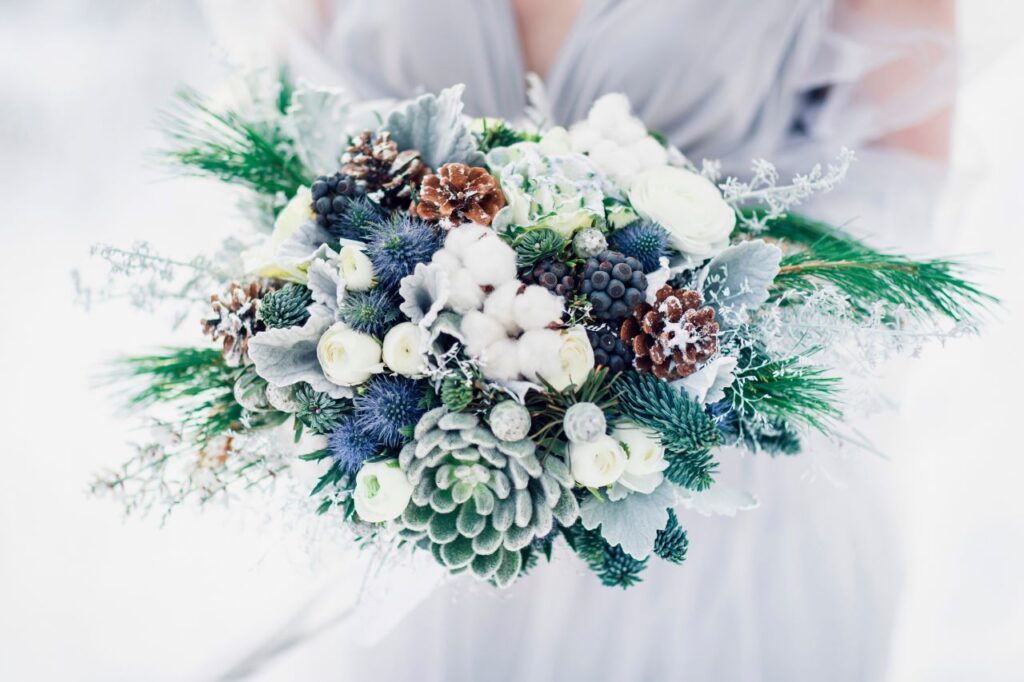 winter seasonal wedding flowers bridal bouquet