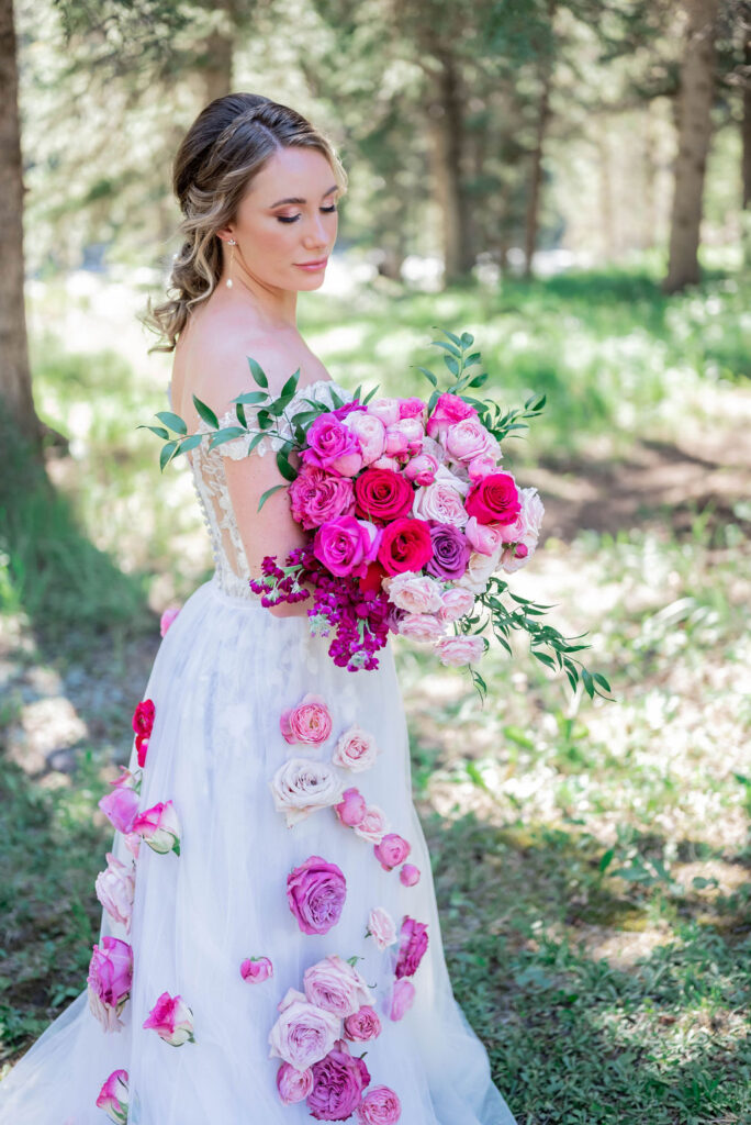 Barbie-styled wedding shoot with bride