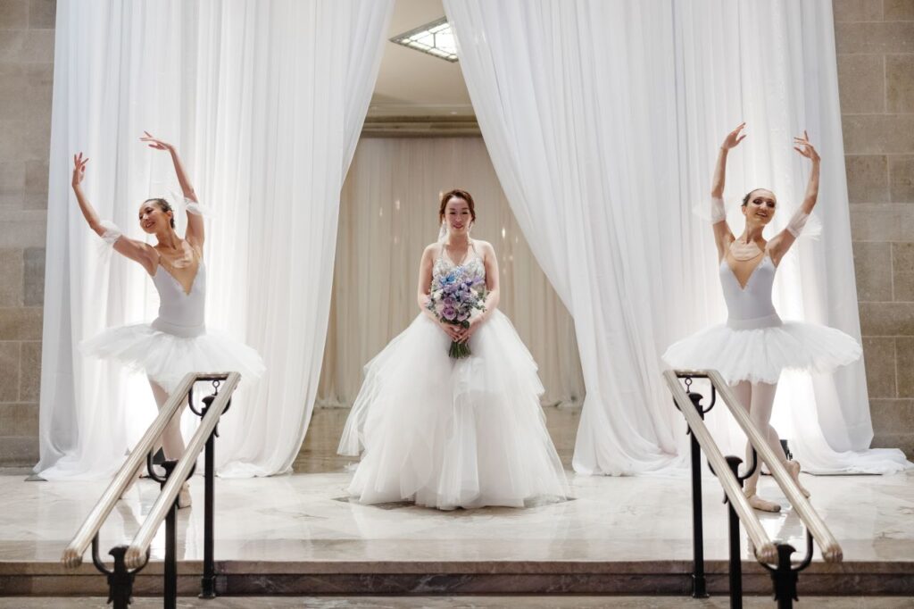 bridal entrance with ballerinas - epic