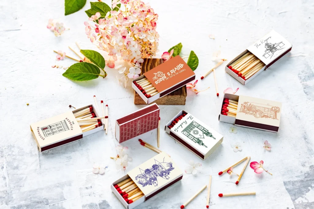 custom wedding favours matchboxes with venue sketches custom wedding matches