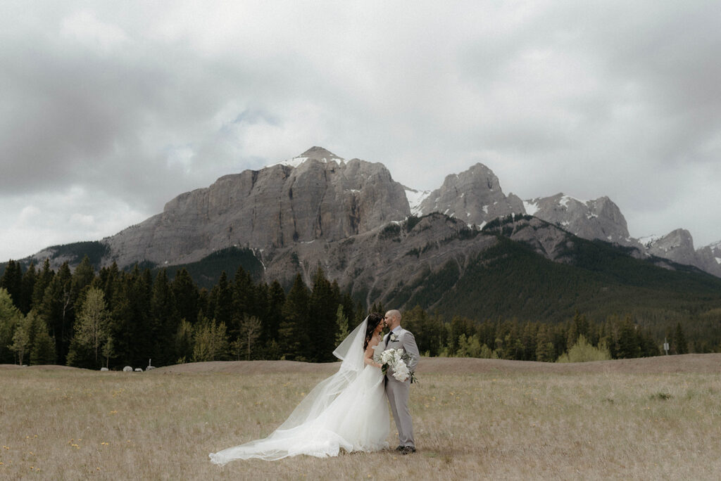 mountain wedding at Stewart Creek Canmore Alberta outdoor wedding in Canada