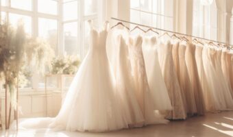 Natural light from floor to ceiling windows in bridal boutique wedding dress questions are essential
