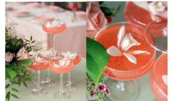 signature cocktails in peach and tangerine