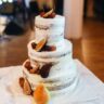 3 tier Fall wedding cake flavour with pear