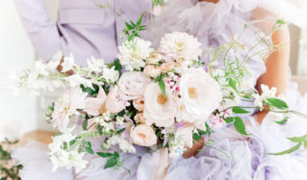 beautiful bridal bouquet made by talented wedding florist for pastel colour palette