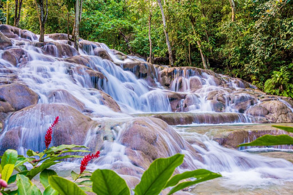 Beautiful Dunns River Falls middle section