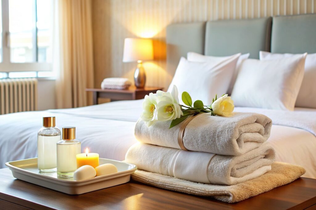 luxury spa items for wedding guests turndown service