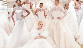 weddng dress trends for 2025 group of models wearing newest wedding dress designs