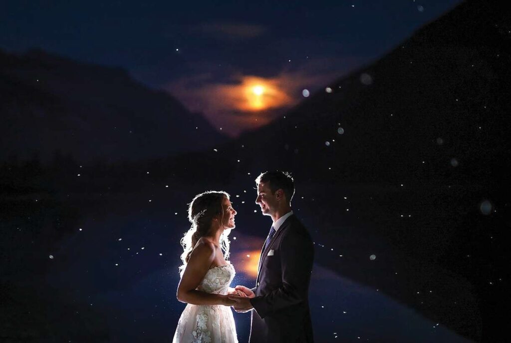 after dark wedding photography with stars by Sofia Katherine