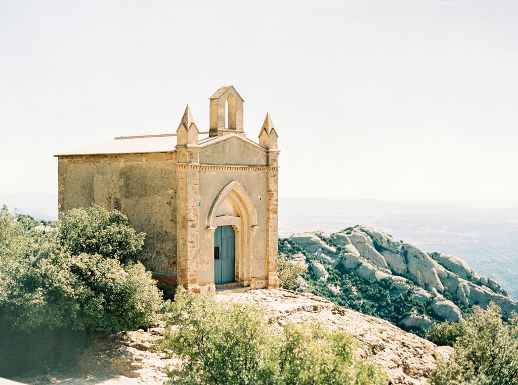 historic chapel on cliff overlooking ocean Barcelona destination wedding venues