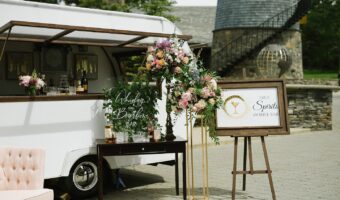 beautiful shot of mobile bar at beautiful image of true spirits mobile bar at Azuridge Estate Hotel.