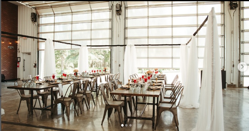 industrial chic wedding venue in ALberta with incredible windows