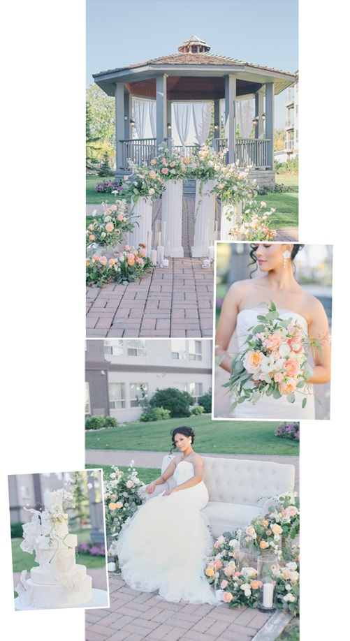 dreamy and romantic wedding flowers at outdoor wedding