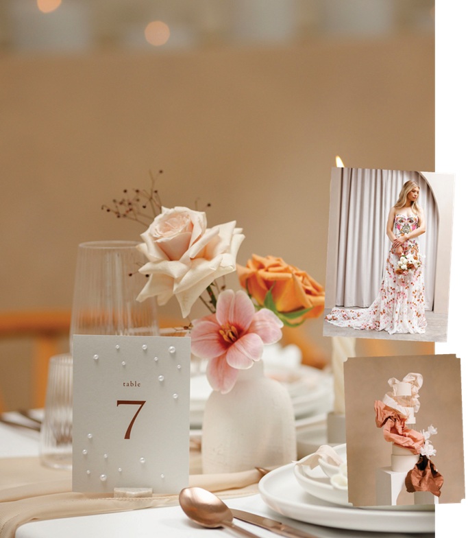beautiful coral wedding centrepiece with wedding flowers