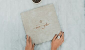 flatlay image of wedding album trends