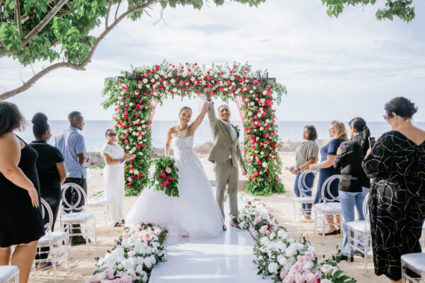 pink tropical destination wedding in Jamaica