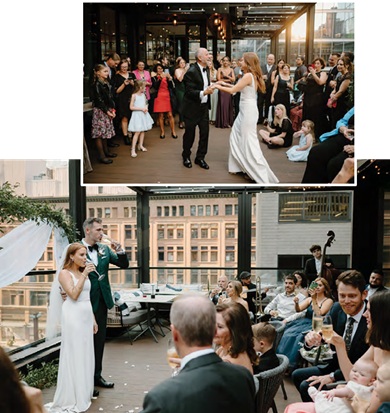real wedding Images via Everglow Photography urban wedding