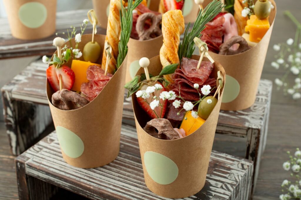 unexpected wedding food ideas charcuterie cups for snacks or appetizers