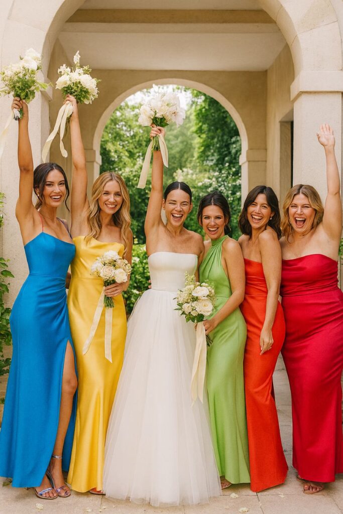 block colour bridesmaid dress trends 