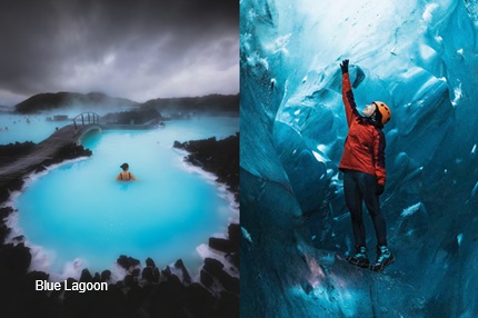 Iceland honeyooms swimming in Blue Lagoon