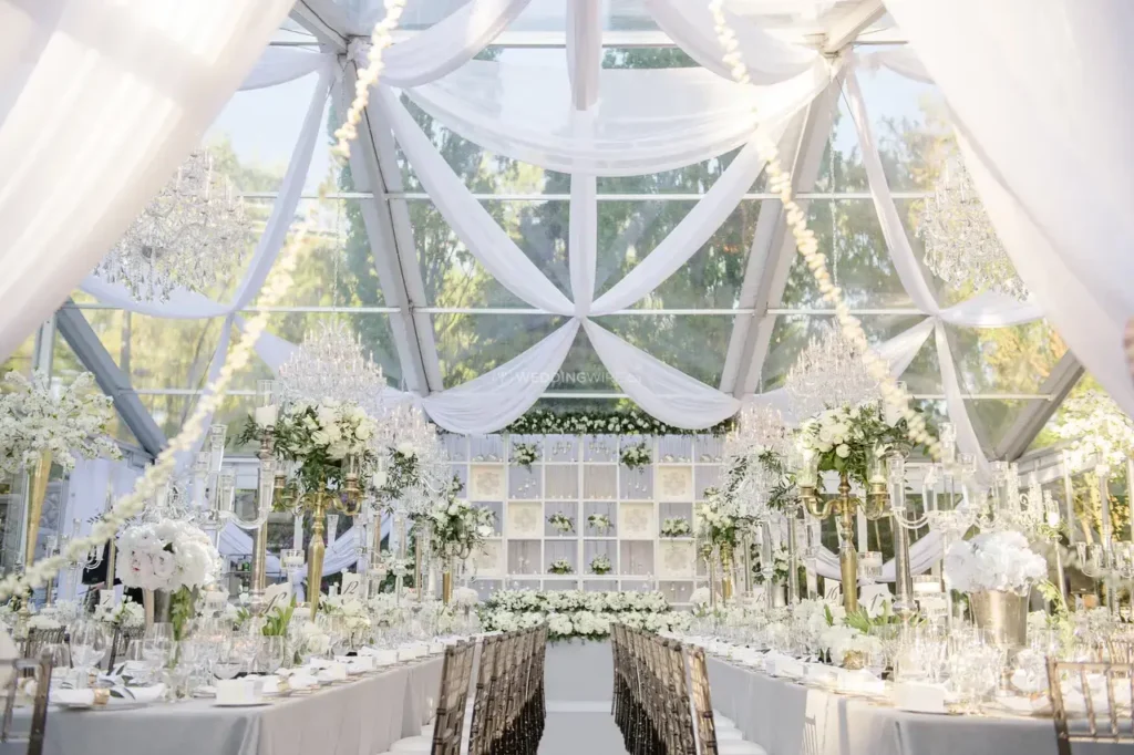 luxury wedding tent at Casa Loma