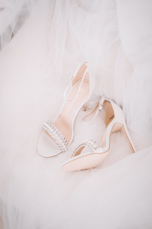 fine art image of wedding shoes with soft light 